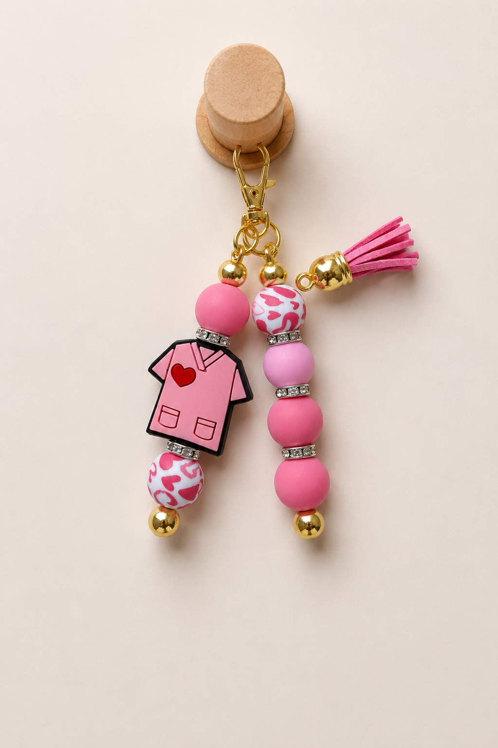 Blush Bead Story Bag Charm